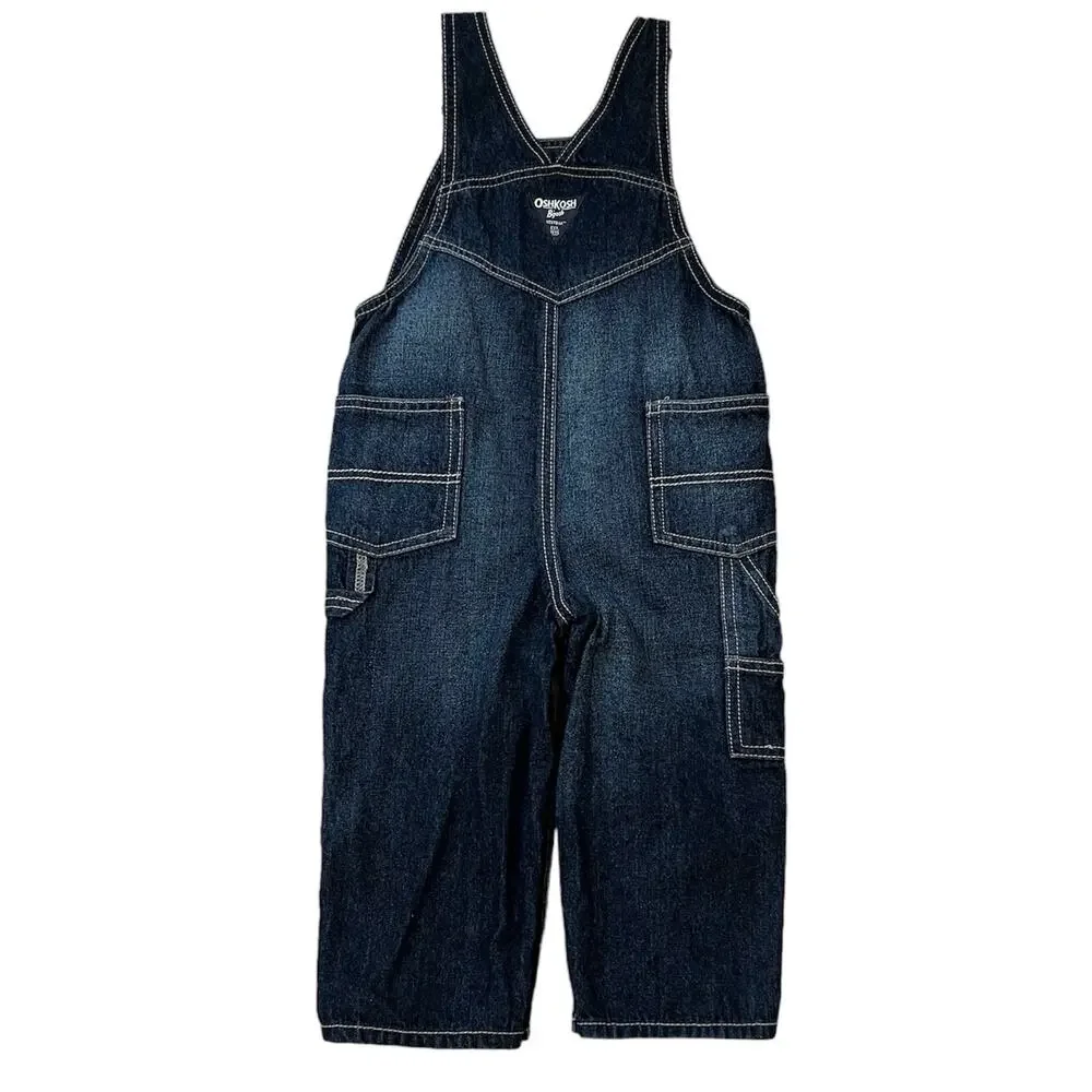 Oshkosh Baby Denim Carpenter Overalls 24Months Dark Wash